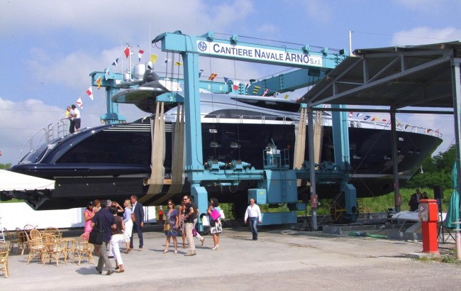 Yacht Mariellina at her launching ceremony