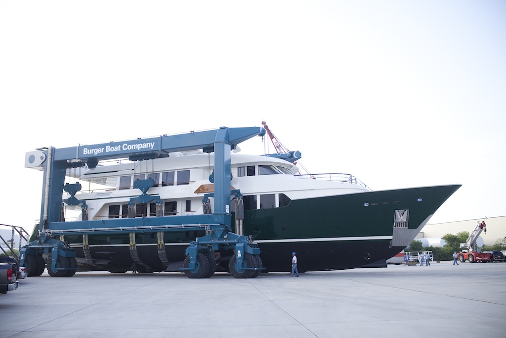 Sea Owl Superyacht at her launch - Image courtesy of Burger Boat
