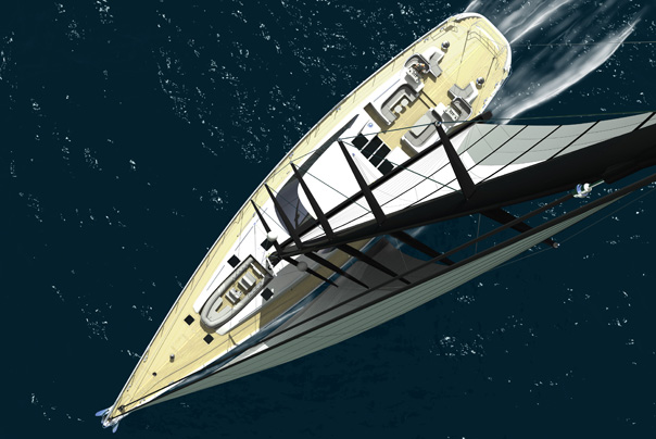 Sailing yacht VALQUEST courtesy of 3D Shipart.