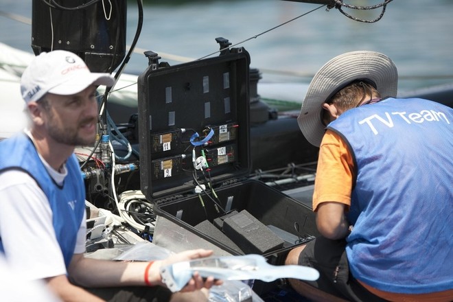 TV and Audio Trials, Valencia July 2010 - BMW Oracle Racing Photo Credit Gilles Martin-Raget