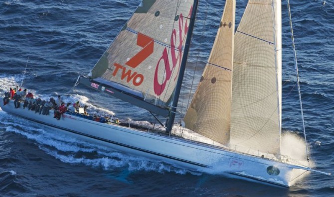 The Racing Supermaxi ALFA ROMEO (NZ) owned by Neville Crichton which won line honours in the 2009 Sydney to Hobart Race - Photo by Daniel Forster