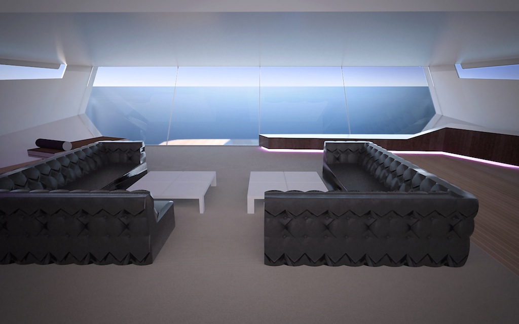 Superyacht RA library-lounge - Image courtesy of Adam Voorhees Design