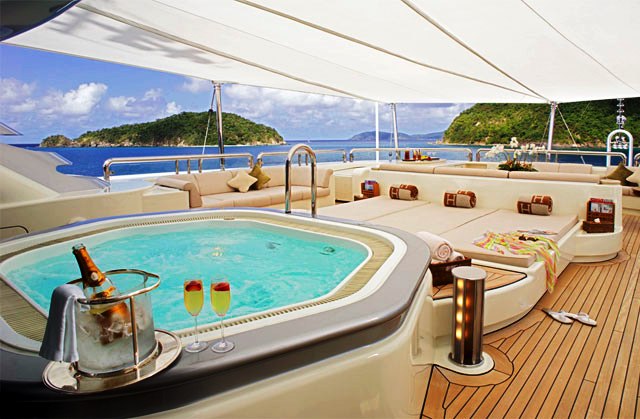 Amels Solemar super yacht Spa Pool and sundeck