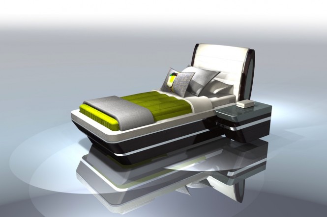 Bennenberg and Rowell designed Heesen Superyacht YN 15747 - lower deck twin bed view