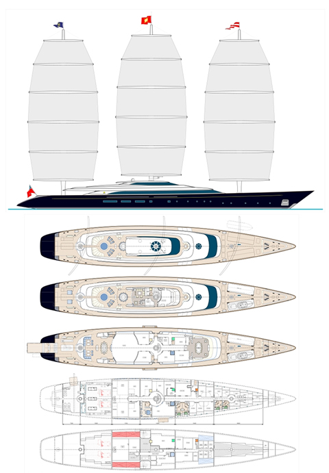 The New 110m 335ft Maltese Falcon Yacht Design Concept