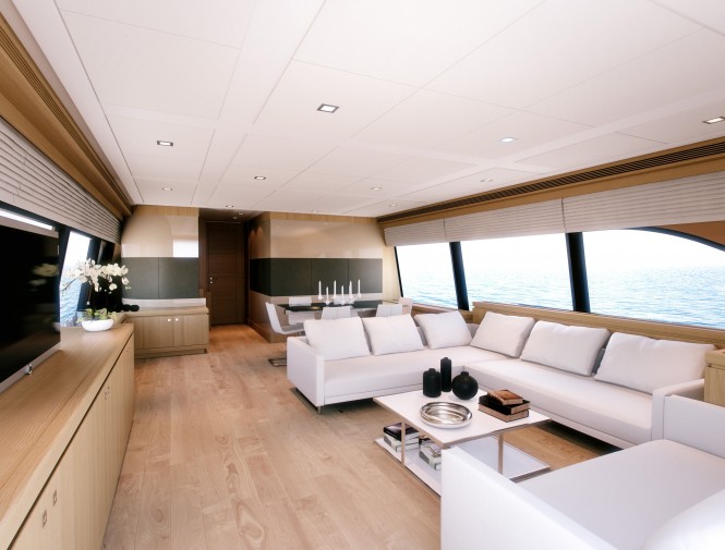 Maxi Yacht Navetta 26 Crescendo Salon - Image courtesy of Ferretti