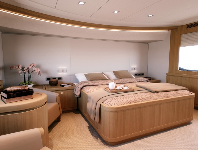Motor Yacht Navetta 26 Crescendo Owner Cabin - Image courtesy of Ferretti