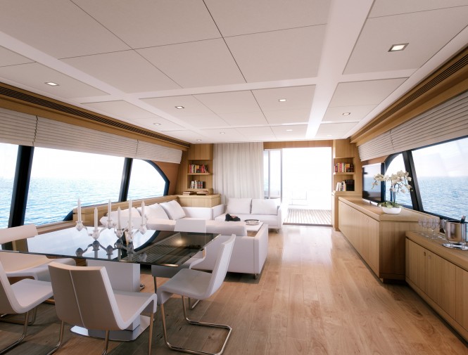Navetta 26 Crescendo Yacht Salon - Image courtesy of Ferretti