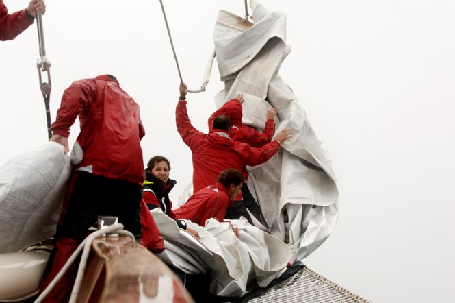 Onboard of Adela sailing yacht - Image credit Pendennis Cup