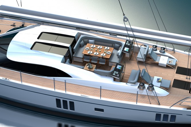 Sailing yacht Oyster 885 Cockpit - Photo Credit Oyster Marine Sailing yacht Oyster 885 Cockpit - Photo Credit Oyster Marine