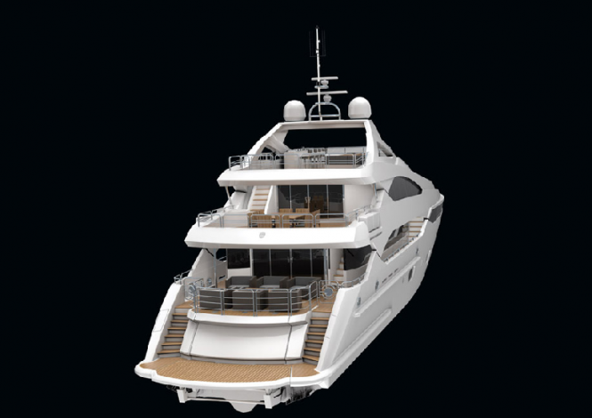 Sunseeker 40 metre yacht aft view