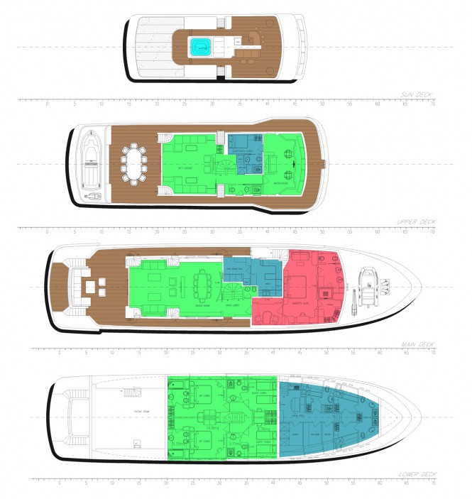 Yacht Unusual 35 Layout - Image courtesy of Gian Paolo Nari