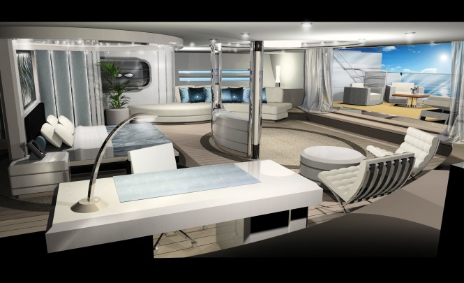 100m mega sailing yacht by Design Unlimited and Reichel Pugh Yacht Design - Master Cabin 100m mega sailing yacht by Design Unlimited and Reichel Pugh Yacht Design - Master Cabin