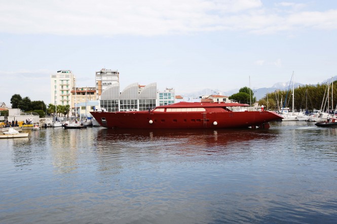Perini Navi 50m sailing yacht C.2173 arrives in Viareggio