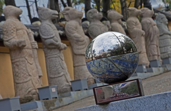 Chinese year zodiac statues at the entrance of the Haedong Yunggungsa Temple - Image from the 2009 ISAF World Sailor of the Year Award - Image credit to Daniel Forster