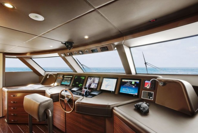 Sanlorenzo’s first steel megayacht The 46 Steel super yacht Lammouche Wheelshouse - Photo Credit Sanlorenzo