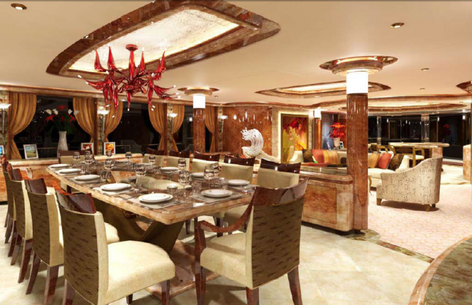 Motor Yacht Lady Linda Dining Salon