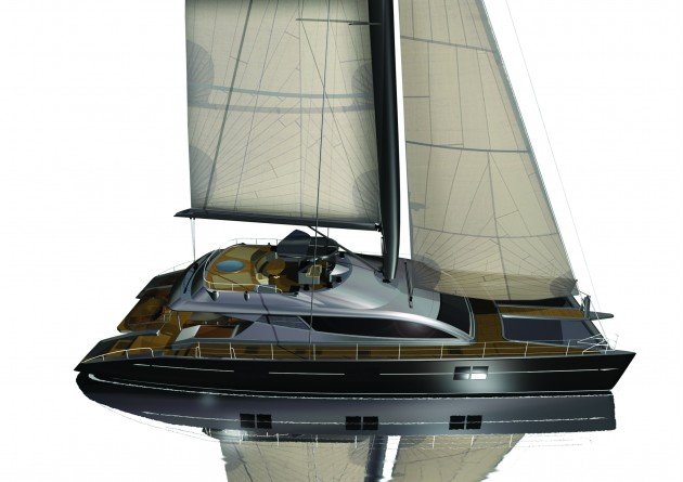 The Superyacht Cartouche a Blue Coast 95 luxury catamaran is launched
