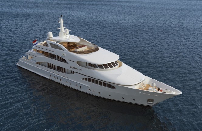 The stunning Diana 150 super yacht from the "3 Times a Lady" Yacht Series