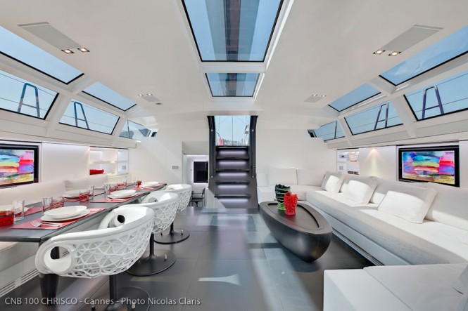 CNB 100 Sailing yacht Chrisco interior - Photo Credit Nicolas Claris CNB 100 Sailing yacht Chrisco interior - Photo Credit Nicolas Claris