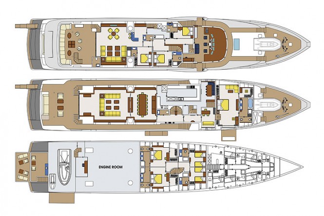 Mondo Marine 52 meter 'Fast' yacht by Luca Dini Design - Layout Mondo Marine 52 meter 'Fast' yacht by Luca Dini Design - Layout