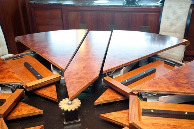 The 47-m Heesen superyacht Blind Date takes the prize for ‘Bespoke Furniture’ for the expanding dining table - Photo Credit SuperYachtMedia The 47-m Heesen superyacht Blind Date takes the prize for ‘Bespoke Furniture’ for the expanding dining table - Photo Credit SuperYachtMedia
