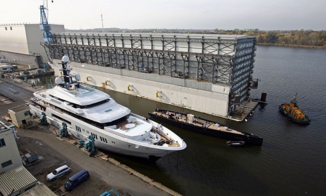 Lürssen Motor yacht Hermitage was launched on Friday the 29th of October 2010. - Photo Credit Yachting Intelligence Lürssen Motor yacht Hermitage was launched on Friday the 29th of October 2010. - Photo Credit Yachting Intelligence