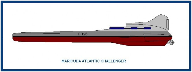 The 80 metre (220 ft) Maricuda Global Atlantic Challenger Trimaran