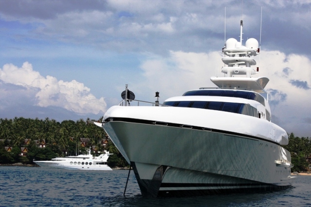 Moored at Pansea Bay for Asia Superyacht Rendezvous Moored at Pansea Bay for Asia Superyacht Rendezvous