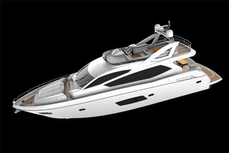 Design Unlimited interior photos of new Sunseeker Manhattan 73 motor yacht
