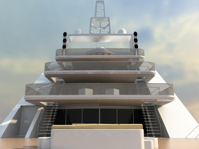 110m Explorer Motor Yacht Concept by J Kinder Yacht Design - Aft Balconies 110m Explorer Motor Yacht Concept by J Kinder Yacht Design - Aft Balconies