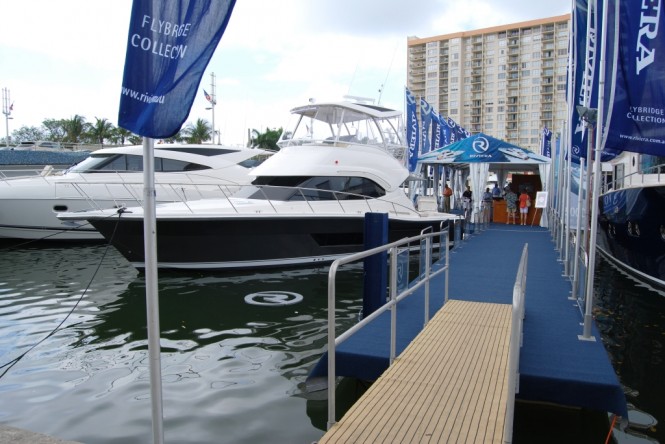 Entry to Riviera's floating display at the Miami Yacht and Brokerage Show Entry to Riviera's floating display at the Miami Yacht and Brokerage Show