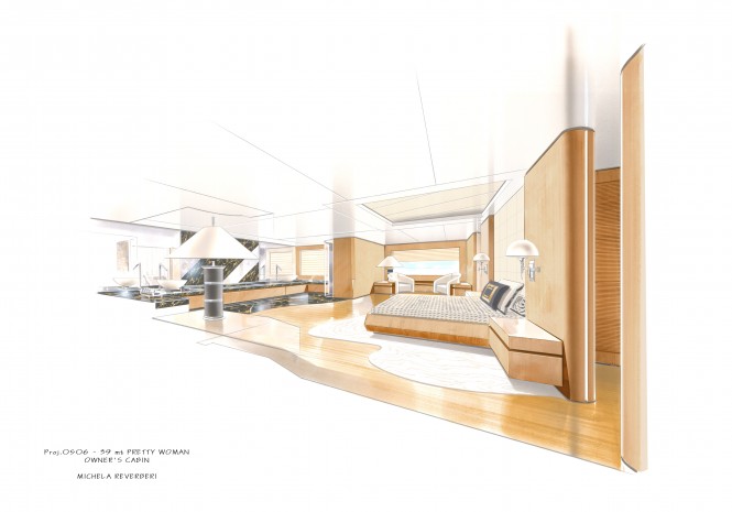 Pretty Woman Yacht interior design by Michela Reverberi - Image courtesy of the interior designer