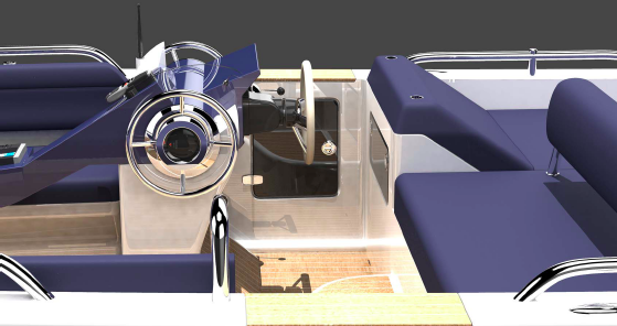 Detail of the new Novurania redesigned Launch Yacht Tender