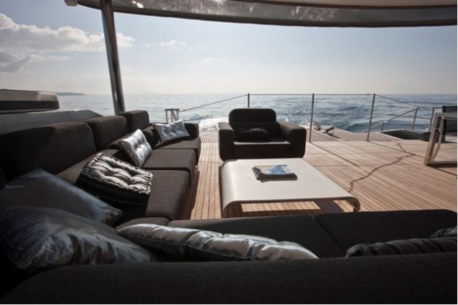 Sailing Yacht Cartouche Aft Deck - A Blue Coast 95 Catamaran - Photo Credit Gilles Martin-Raget Sailing Yacht Cartouche Aft Deck - A Blue Coast 95 Catamaran - Photo Credit Gilles Martin-Raget