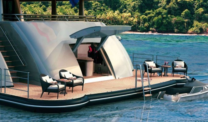 Amels 212 superyacht aft swimming platform - Credit Marc Paris