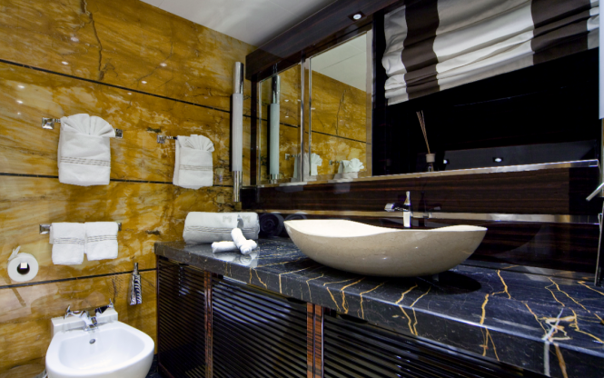 Superyacht Manifiq by Mondomarine - Guest Bathroom - Interior by Luca Dini Design