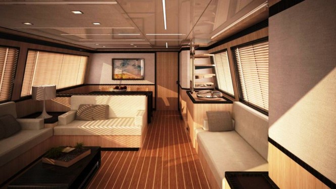 The 24 m Daewoo motor yacht designed by Andrea Borzelli Yacht Design - saloon The 24 m Daewoo motor yacht designed by Andrea Borzelli Yacht Design - saloon