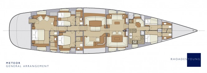 The interior layout of superyacht Antares III - further launch photos pending