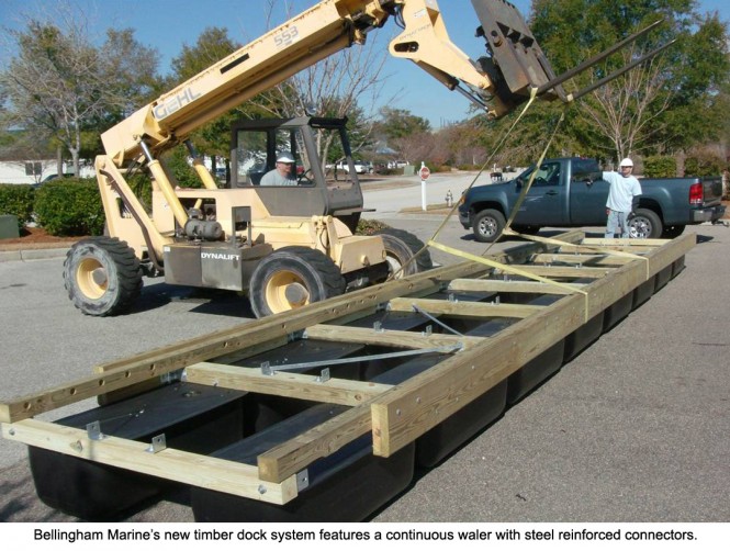 New timber dock system by Bellingham Marine