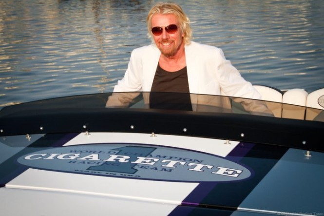 Cigarette Racing & Sir Richard Branson stage 'Miami Vice' scene to celebrate the 25th Anniversary of Virgin Atlantic Airways London-Miami route - Credit Cigarette Racing Cigarette Racing & Sir Richard Branson stage 'Miami Vice' scene to celebrate the 25th Anniversary of Virgin Atlantic Airways London-Miami route - Credit Cigarette Racing