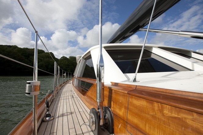 Pendennis Superyacht AKALAM Side Deck - Credit: Lloyd Images