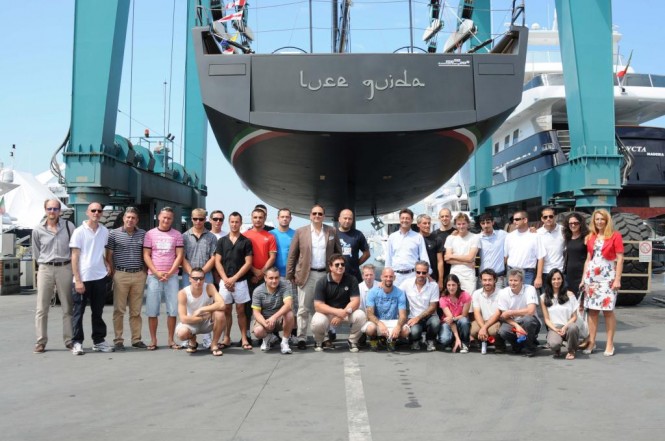 The Vismara V80 Maxi Sailing Yacht Luce Guida at her launch The Vismara V80 Maxi Sailing Yacht Luce Guida at her launch