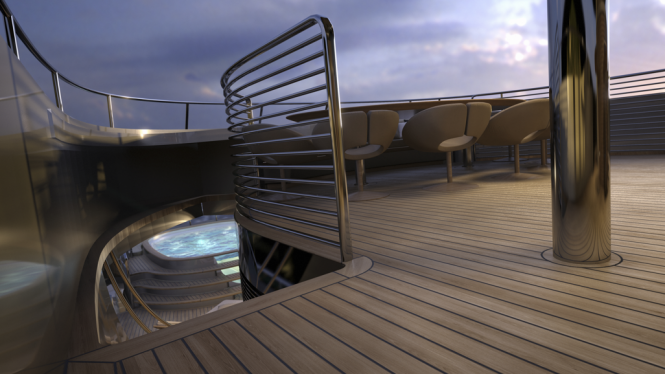 View of the swimming pool on board of the Yacht MONDO45 Explorer View of the swimming pool on board of the Yacht MONDO45 Explorer