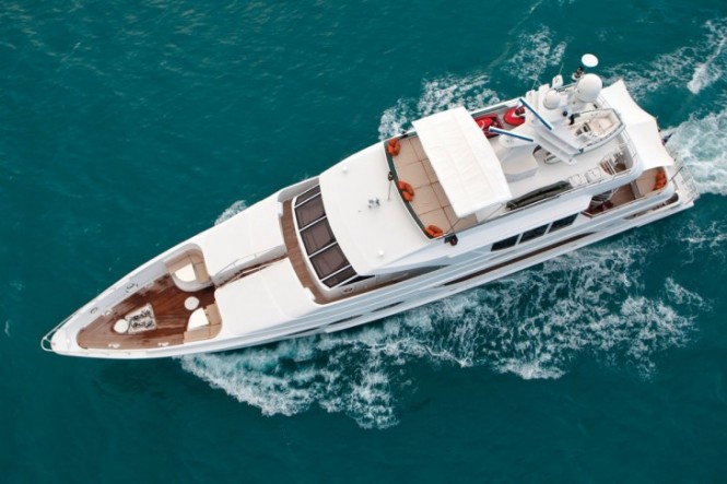Yacht CHOSEN ONE From helicopter Yacht CHOSEN ONE From helicopter
