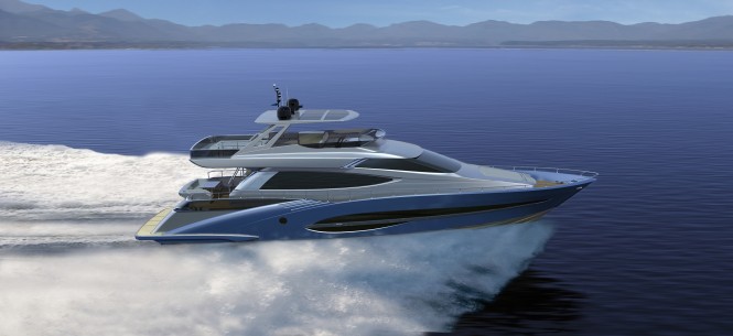 72' motor yacht by Joachim Kinder Design underway 72' motor yacht by Joachim Kinder Design underway