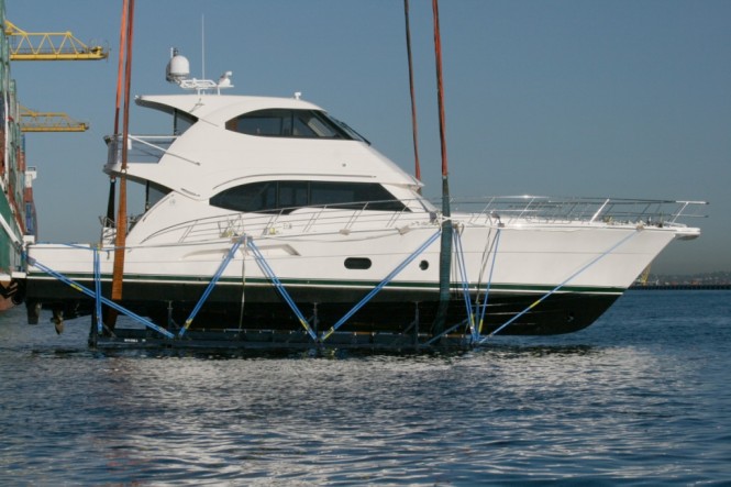 Riviera’s 70 Enclosed Flybridge yacht in Europe