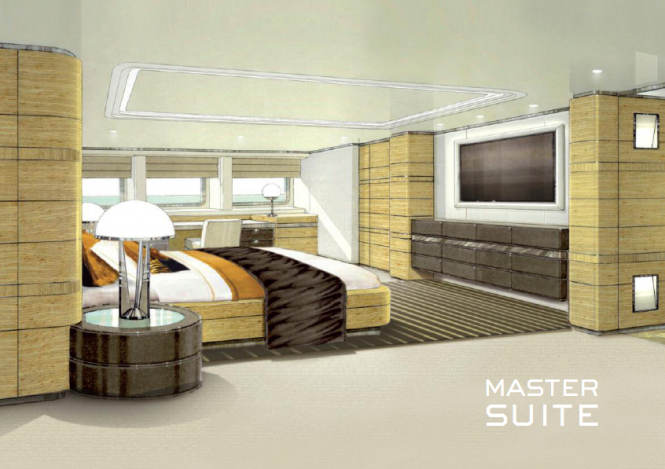 Heesen 4400 series superyacht Zentric - Master Suite designed by Omega Architects Heesen 4400 series superyacht Zentric - Master Suite designed by Omega Architects