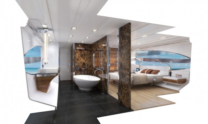 Owner's stateroom of the 72' Motor yacht by Joachim Kinder Design Owner's stateroom of the 72' Motor yacht by Joachim Kinder Design