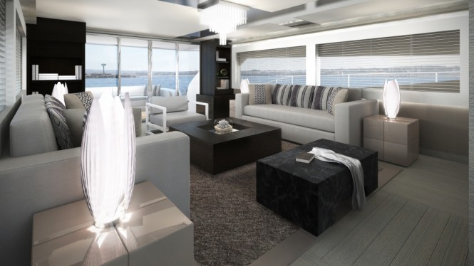 Pearl 75 motor yacht Salon by Kelly Hoppen MBE